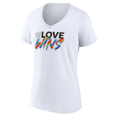 Washington Nationals Women's Love Wins V-Neck T-Shirt - White