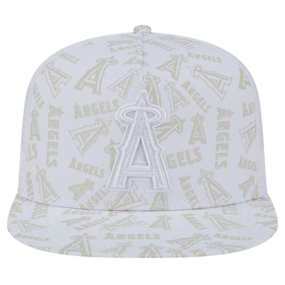 Los Angeles Angels Logo Dunes A-Frame Trucker 9FIFTY Snapback Hat - White | New Era