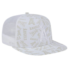 Los Angeles Angels Logo Dunes A-Frame Trucker 9FIFTY Snapback Hat - White | New Era