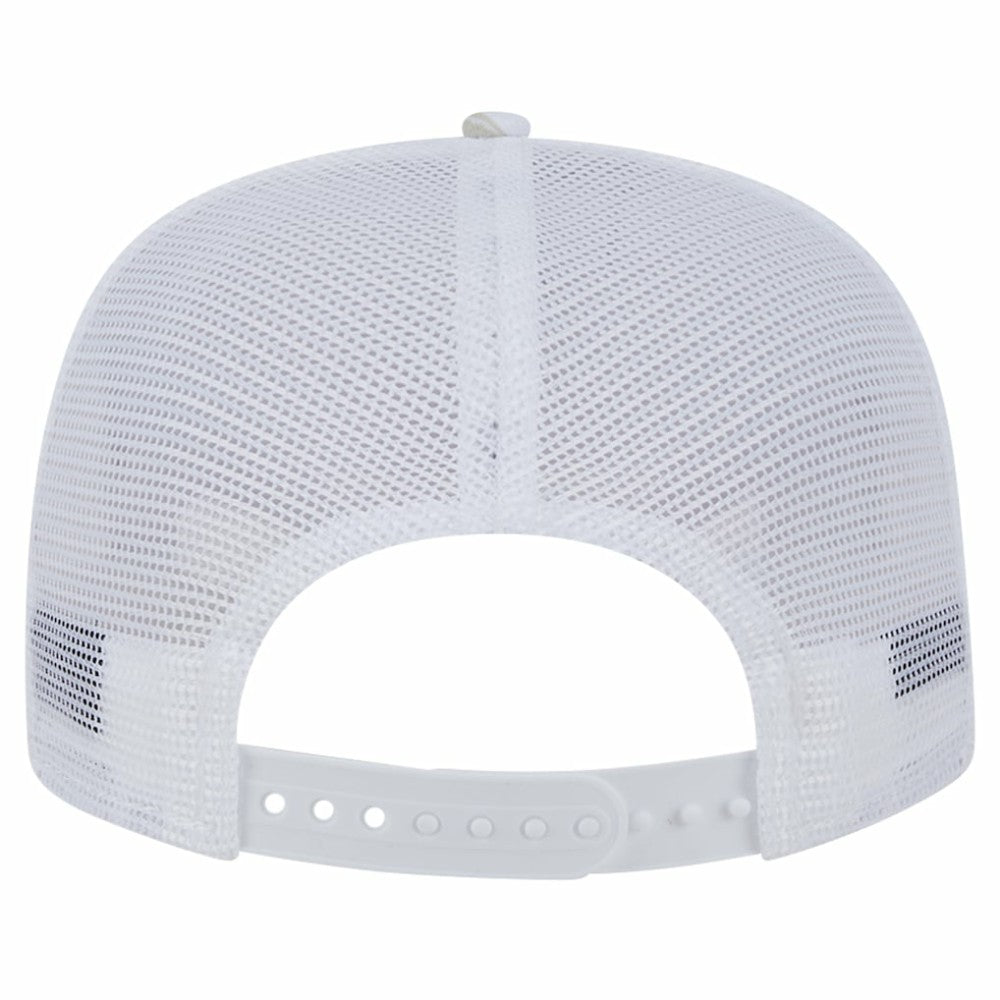Pittsburgh Pirates Logo Dunes A-Frame Trucker 9FIFTY Snapback Hat - White | New Era