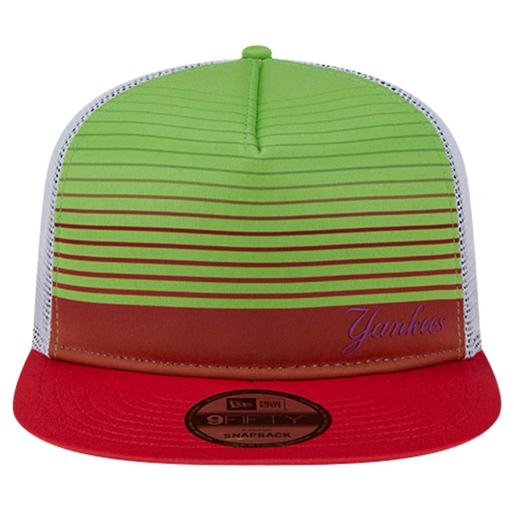 New York Yankees Neon Horizon A-Frame Trucker 9FIFTY Snapback Hat - Red | New Era