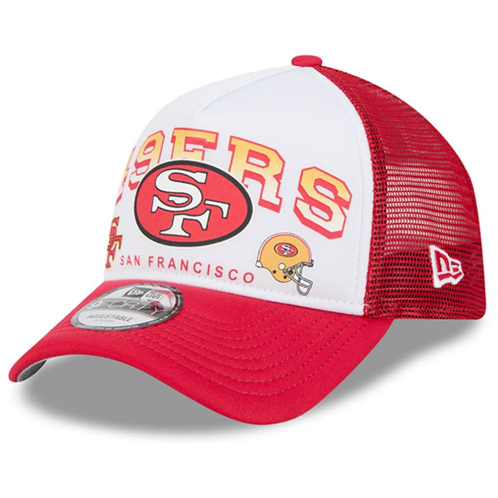 San Francisco 49ers New Era Retro Wordmark A-Frame 9FORTY Adjustable Hat - White/Scarlet outlet