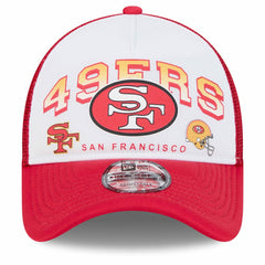 San Francisco 49ers New Era Retro Wordmark A-Frame 9FORTY Adjustable Hat - White/Scarlet outlet