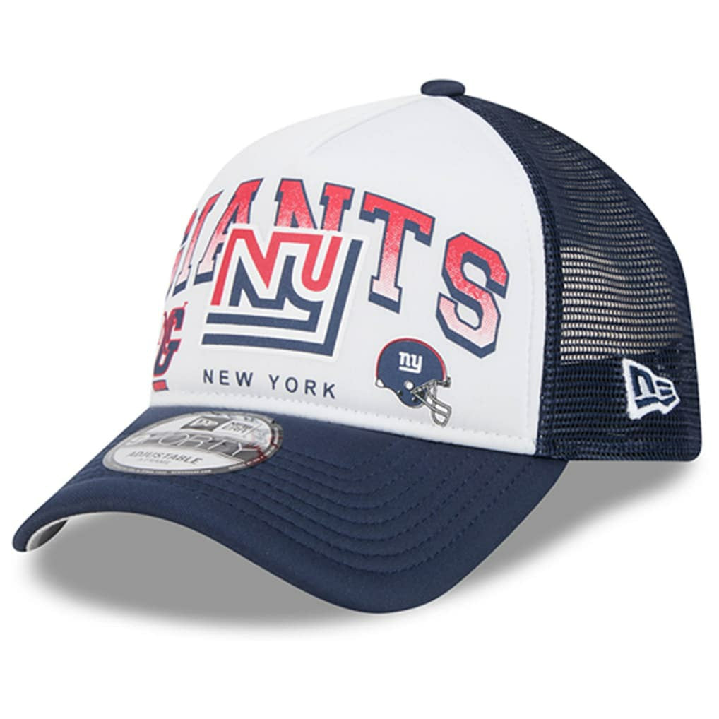 New York Giants New Era Retro Wordmark A-Frame 9FORTY Adjustable Hat - White/Royal discount