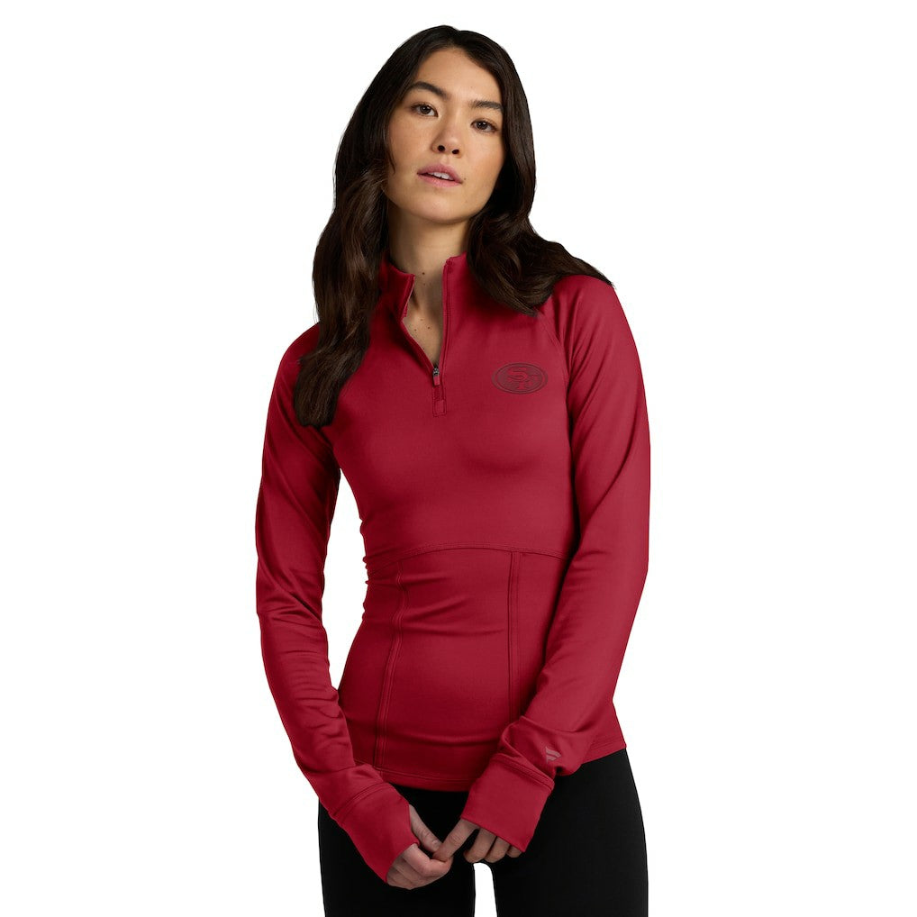 San Francisco 49ers Women's Elements Quarter-Zip Jacket - Scarlet sale