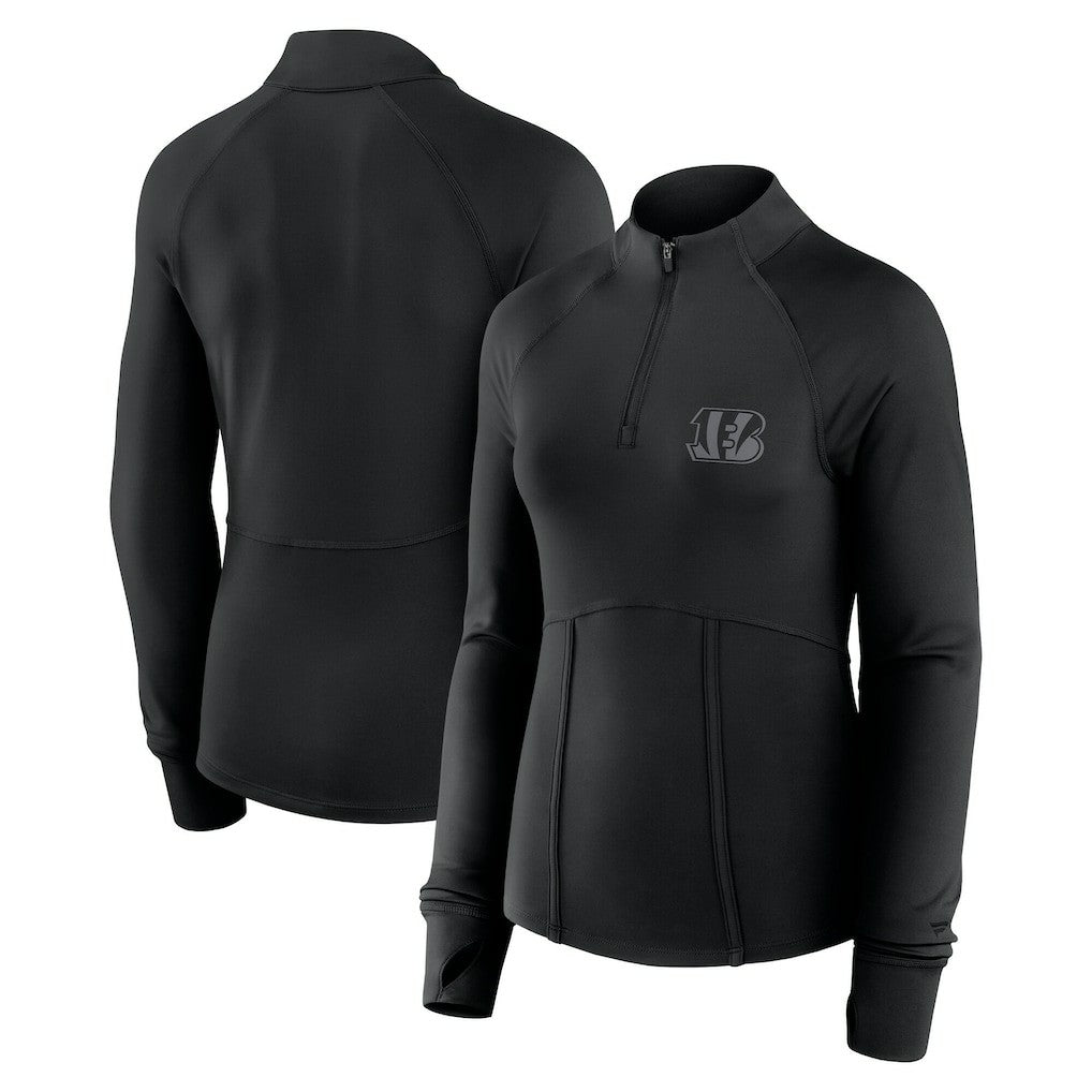 Cincinnati Bengals Women's Elements Raglan Quarter-Zip Jacket - Black outlet
