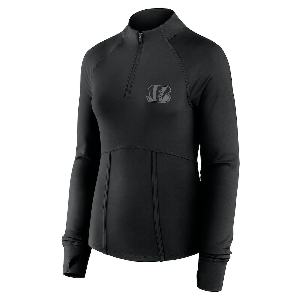 Cincinnati Bengals Women's Elements Raglan Quarter-Zip Jacket - Black outlet