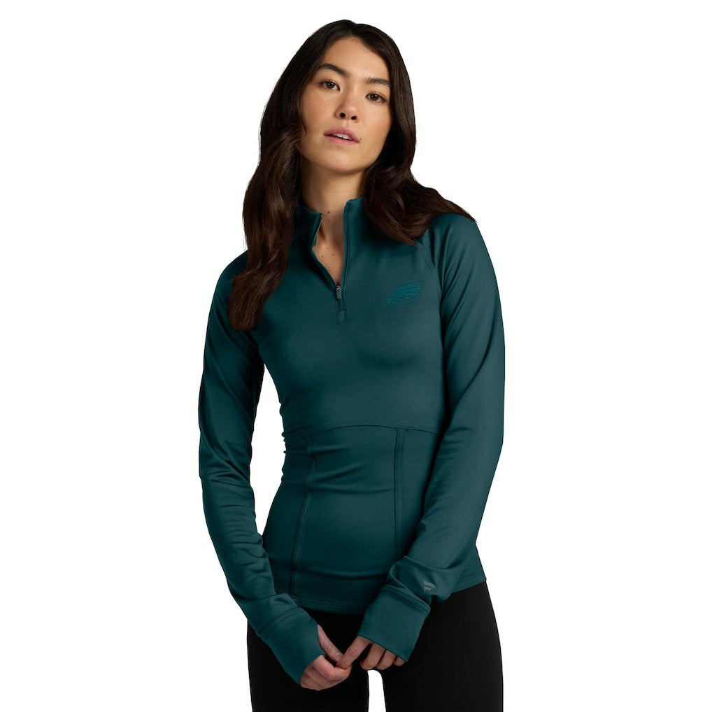 Philadelphia Eagles Women's Elements Quarter-Zip Jacket - Midnight Green discount