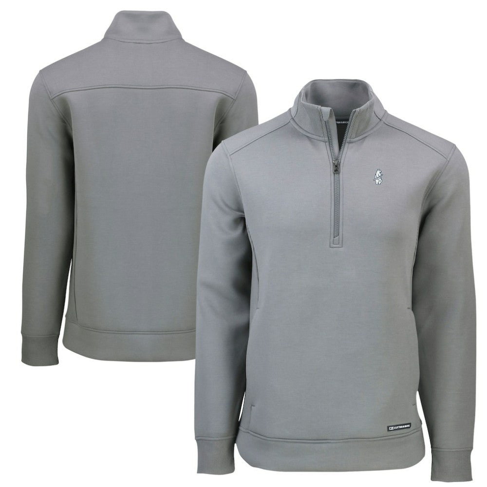 Chicago Cubs Cutter & Buck Cooperstown Collection Roam Eco Recycled Quarter-Zip Pullover - Gray