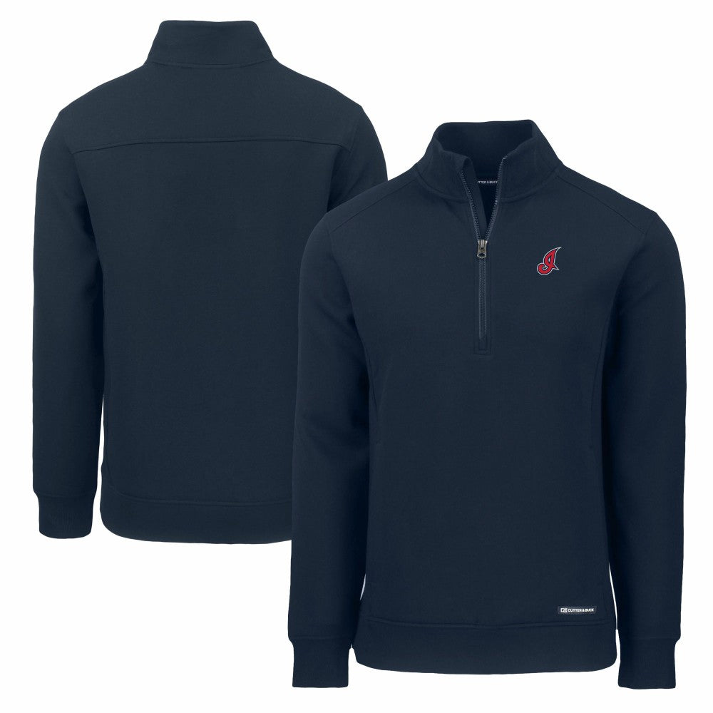 Cleveland Guardians Cutter & Buck Cooperstown Collection Roam Eco Recycled Quarter-Zip Pullover - Navy