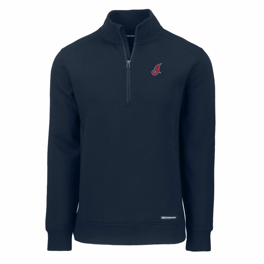 Cleveland Guardians Cutter & Buck Cooperstown Collection Roam Eco Recycled Quarter-Zip Pullover - Navy
