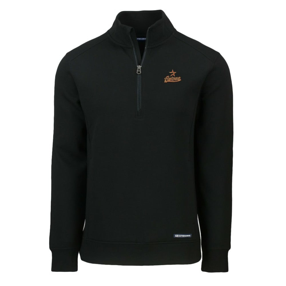 Houston Astros Cutter & Buck Cooperstown Collection Roam Eco Recycled Quarter-Zip Pullover - Black