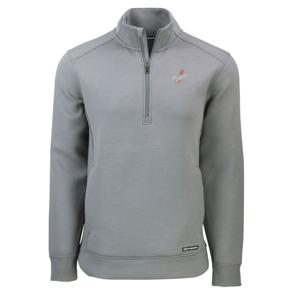 Los Angeles Dodgers Cutter & Buck Cooperstown Collection Roam Eco Recycled Quarter-Zip Pullover - Gray