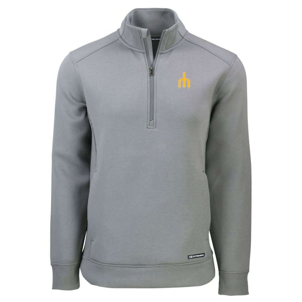 Seattle Mariners Cutter & Buck Cooperstown Collection Roam Eco Recycled Quarter-Zip Pullover - Gray