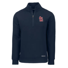 St. Louis Cardinals Cutter & Buck Cooperstown Collection Roam Eco Recycled Quarter-Zip Pullover - Navy