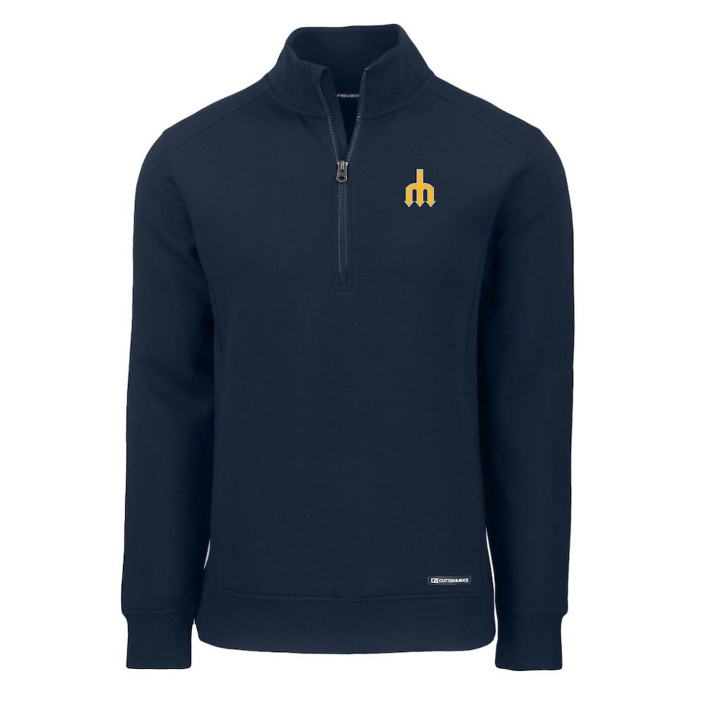 Seattle Mariners Cutter & Buck Cooperstown Collection Roam Eco Recycled Quarter-Zip Pullover - Navy