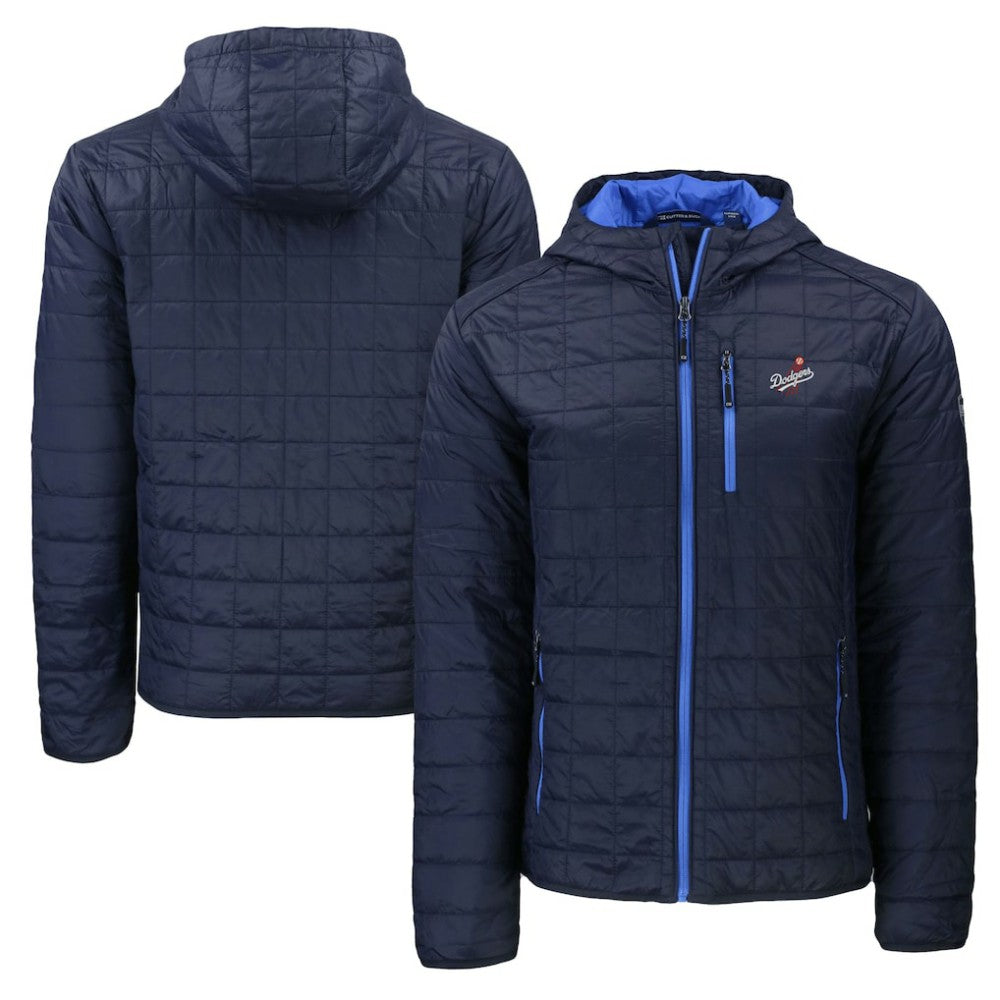 Los Angeles Dodgers Cutter & Buck Cooperstown Collection Rainier Primaloft Eco Full-Zip Hooded Jacket - Navy