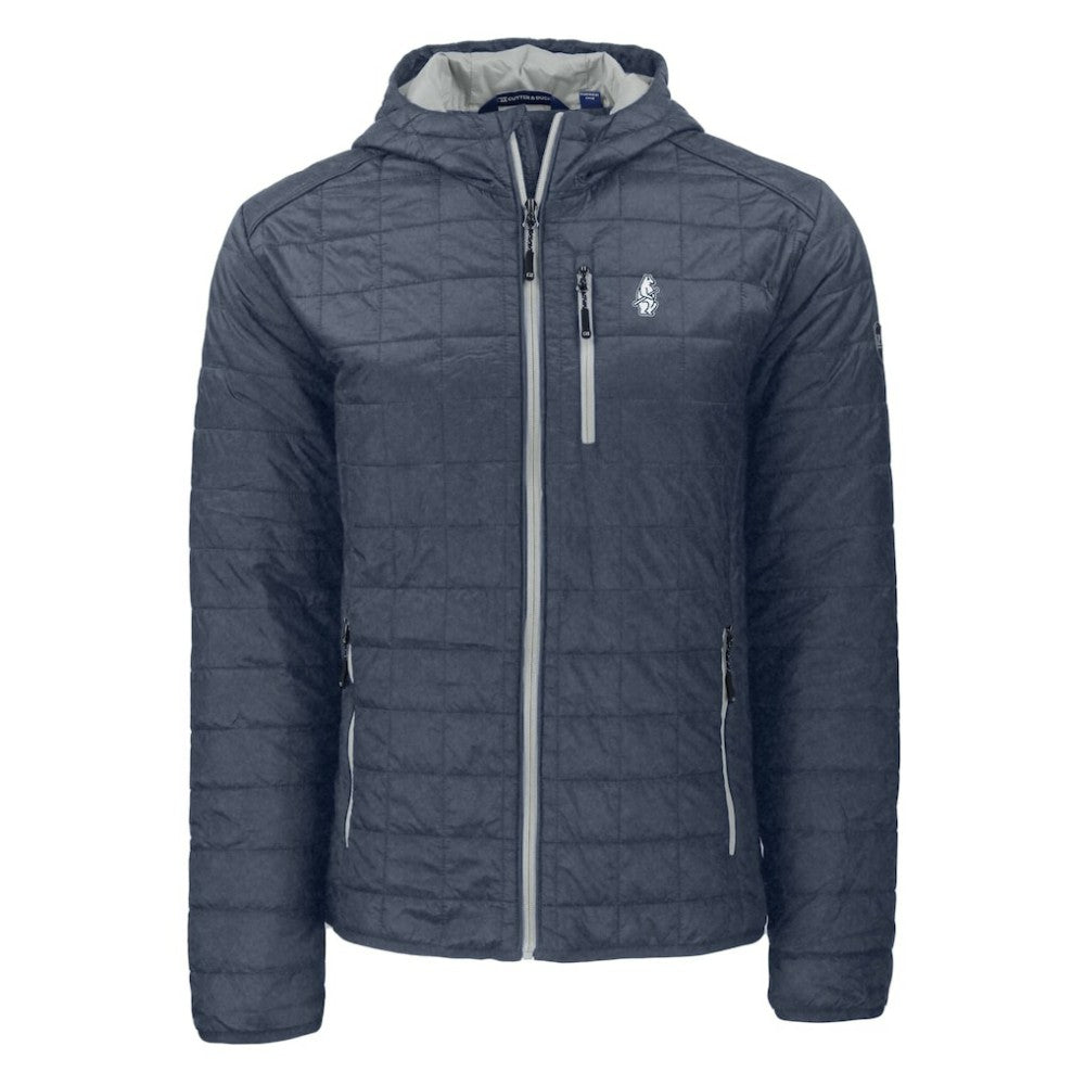 Chicago Cubs Cutter & Buck Cooperstown Collection Rainier Primaloft Eco Full-Zip Hooded Jacket - Anthracite