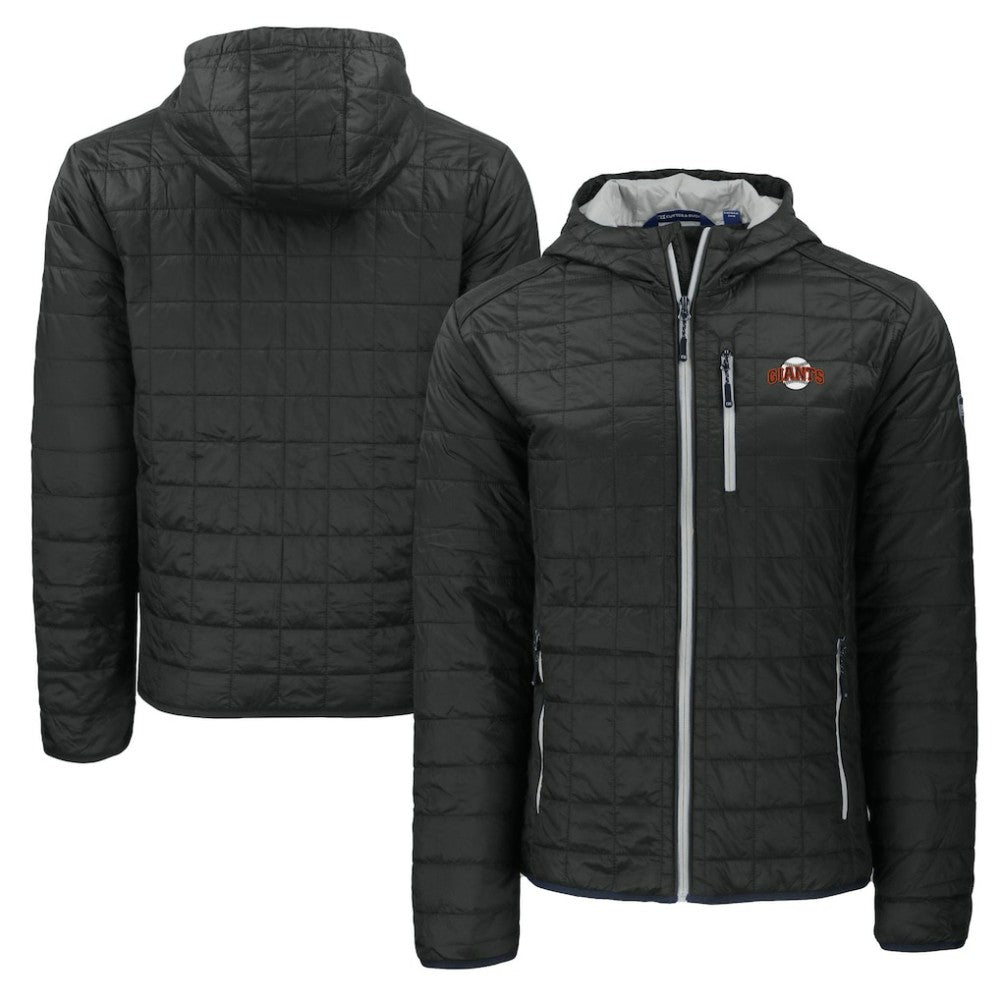 San Francisco Giants Cutter & Buck Cooperstown Collection Rainier Primaloft Eco Full-Zip Hooded Jacket - Black