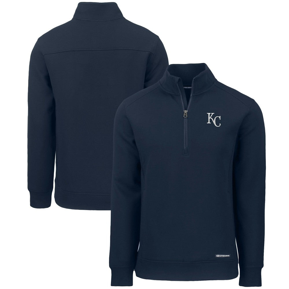Kansas City Royals Cutter & Buck Roam Eco Recycled Quarter-Zip Pullover - Navy