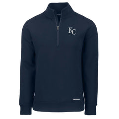 Kansas City Royals Cutter & Buck Roam Eco Recycled Quarter-Zip Pullover - Navy