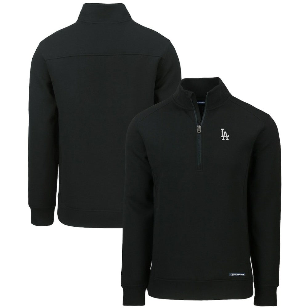Los Angeles Dodgers Cutter & Buck Roam Eco Recycled Quarter-Zip Pullover - Black