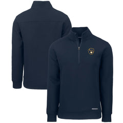 Milwaukee Brewers Cutter & Buck Roam Eco Recycled Quarter-Zip Pullover - Navy