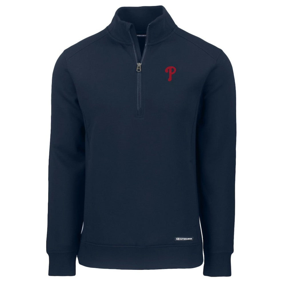 Philadelphia Phillies Cutter & Buck Roam Eco Recycled Quarter-Zip Pullover - Navy