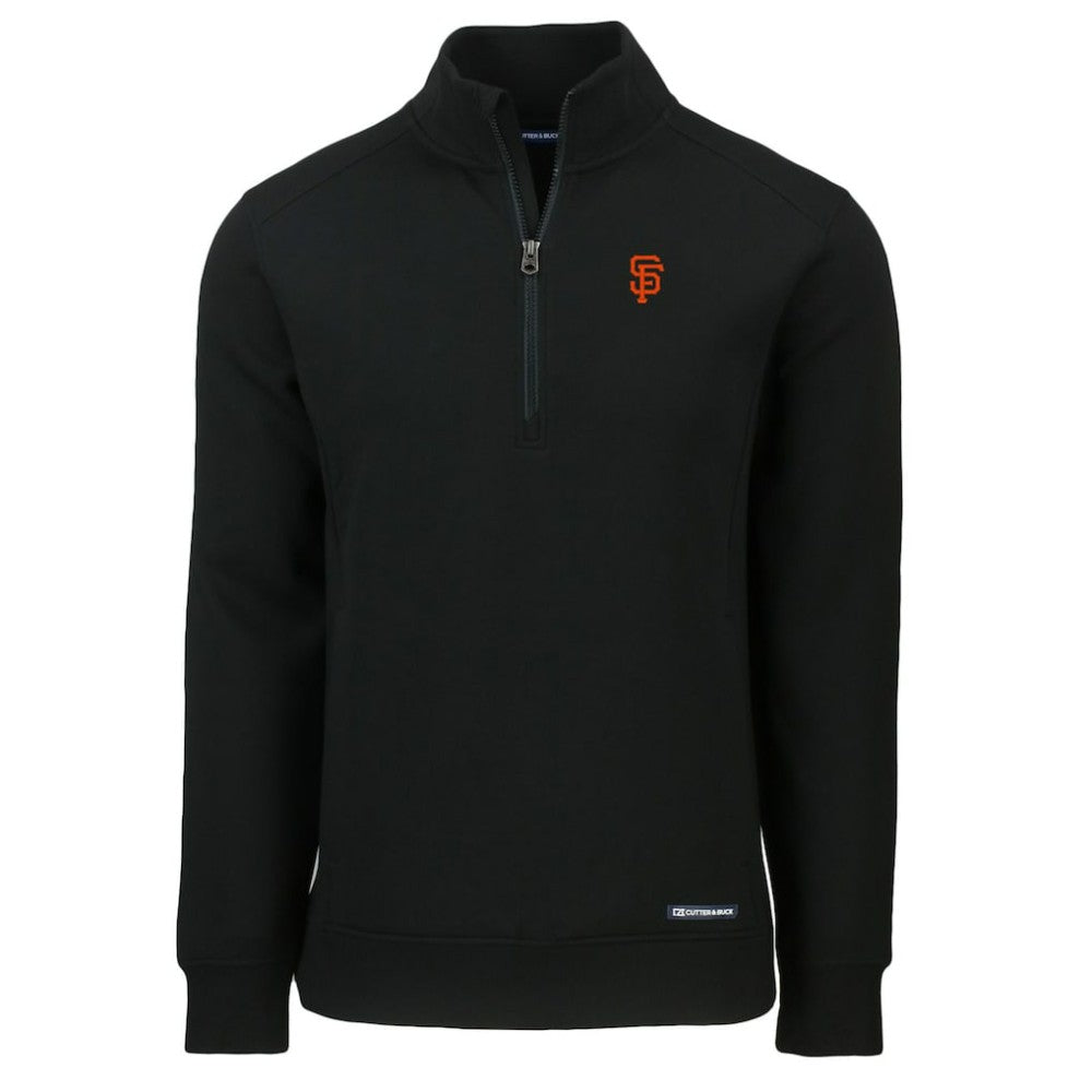 San Francisco Giants Cutter & Buck Roam Eco Recycled Quarter-Zip Pullover - Black
