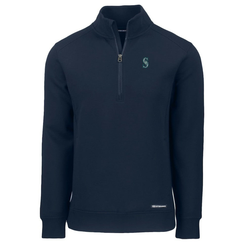 Seattle Mariners Cutter & Buck Roam Eco Recycled Quarter-Zip Pullover - Navy