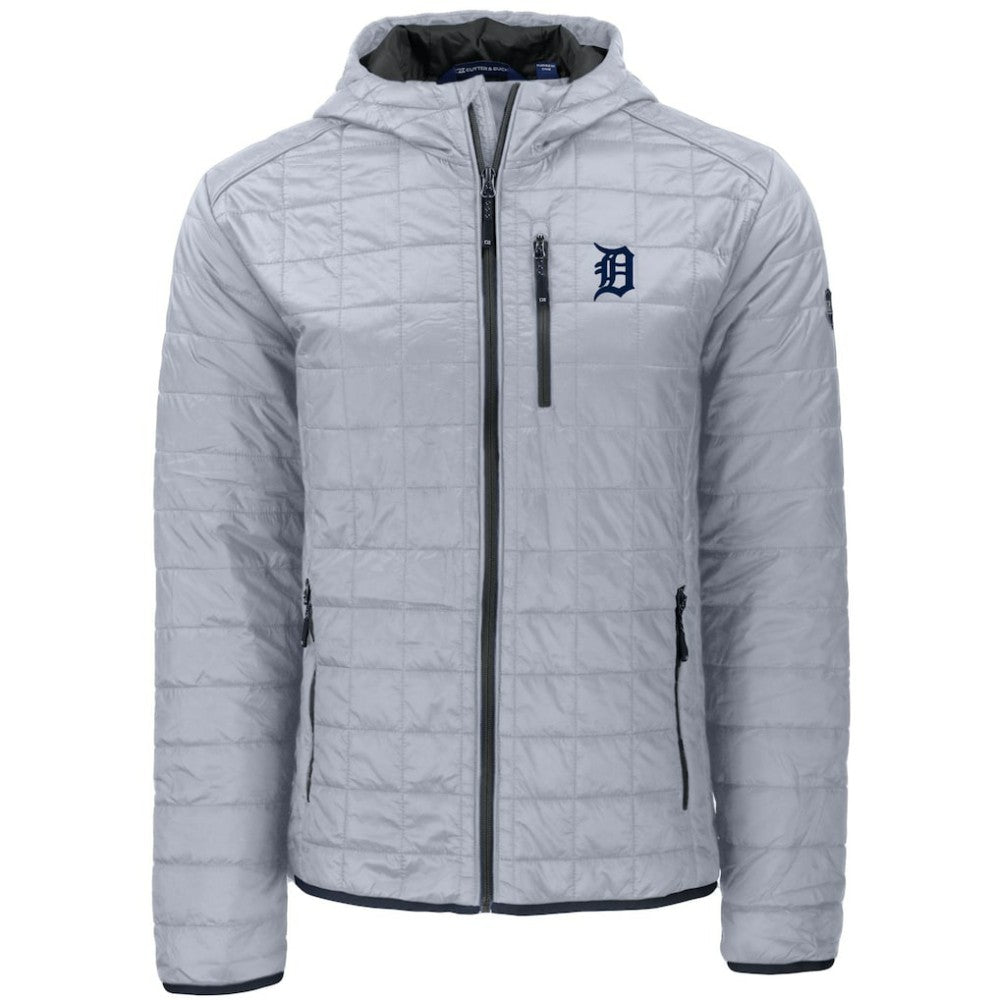 Detroit Tigers Cutter & Buck Rainier Primaloft Eco Full-Zip Hooded Jacket - Gray