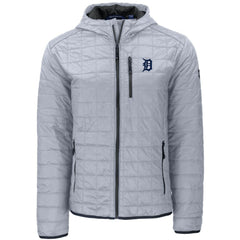 Detroit Tigers Cutter & Buck Rainier Primaloft Eco Full-Zip Hooded Jacket - Gray