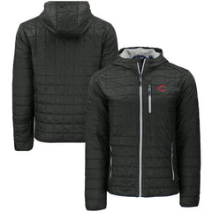 Cincinnati Reds Cutter & Buck Rainier Primaloft Eco Full-Zip Hooded Jacket - Black