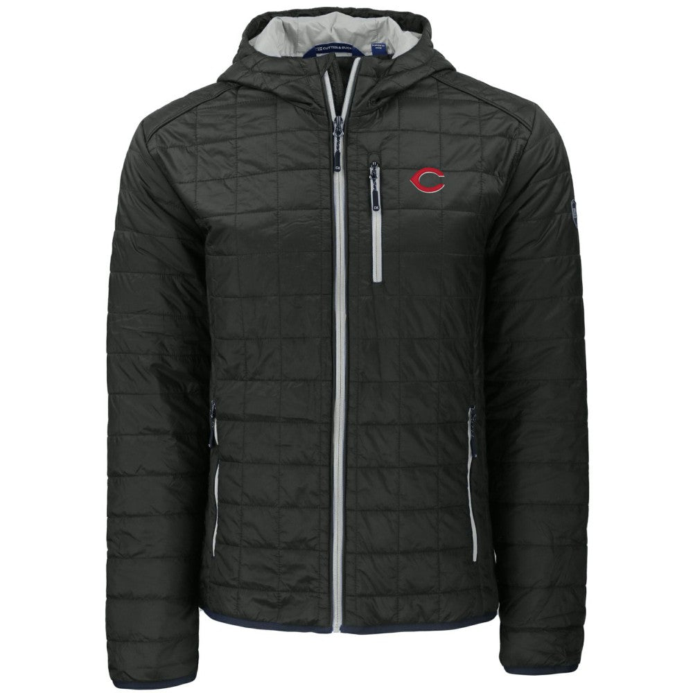 Cincinnati Reds Cutter & Buck Rainier Primaloft Eco Full-Zip Hooded Jacket - Black