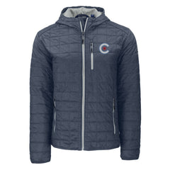 Chicago Cubs Cutter & Buck City Connect Rainier Primaloft Eco Full-Zip Hooded Jacket - Anthracite