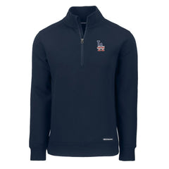 Los Angeles Dodgers Cutter & Buck Americana Roam Eco Recycled Quarter-Zip Sweatshirt - Navy