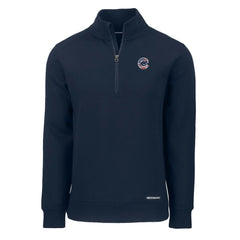 Chicago Cubs Cutter & Buck Americana Roam Eco Recycled Quarter-Zip Sweatshirt - Navy