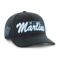Miami Marlins Corduroy Hitch Adjustable Hat - Black | 47 brand
