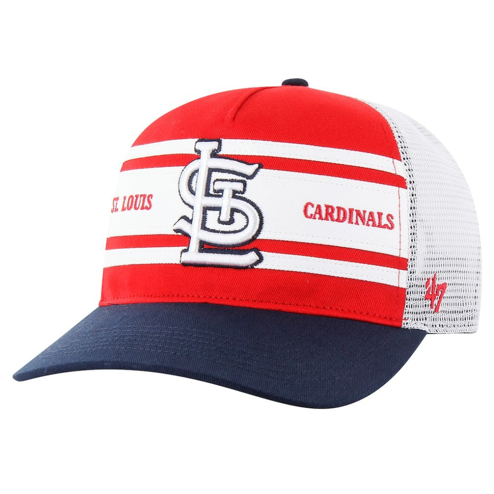 St. Louis Cardinals Gridiron Super Stripe Relaxed Trucker Hitch Adjustable Hat - Red | 47 brand