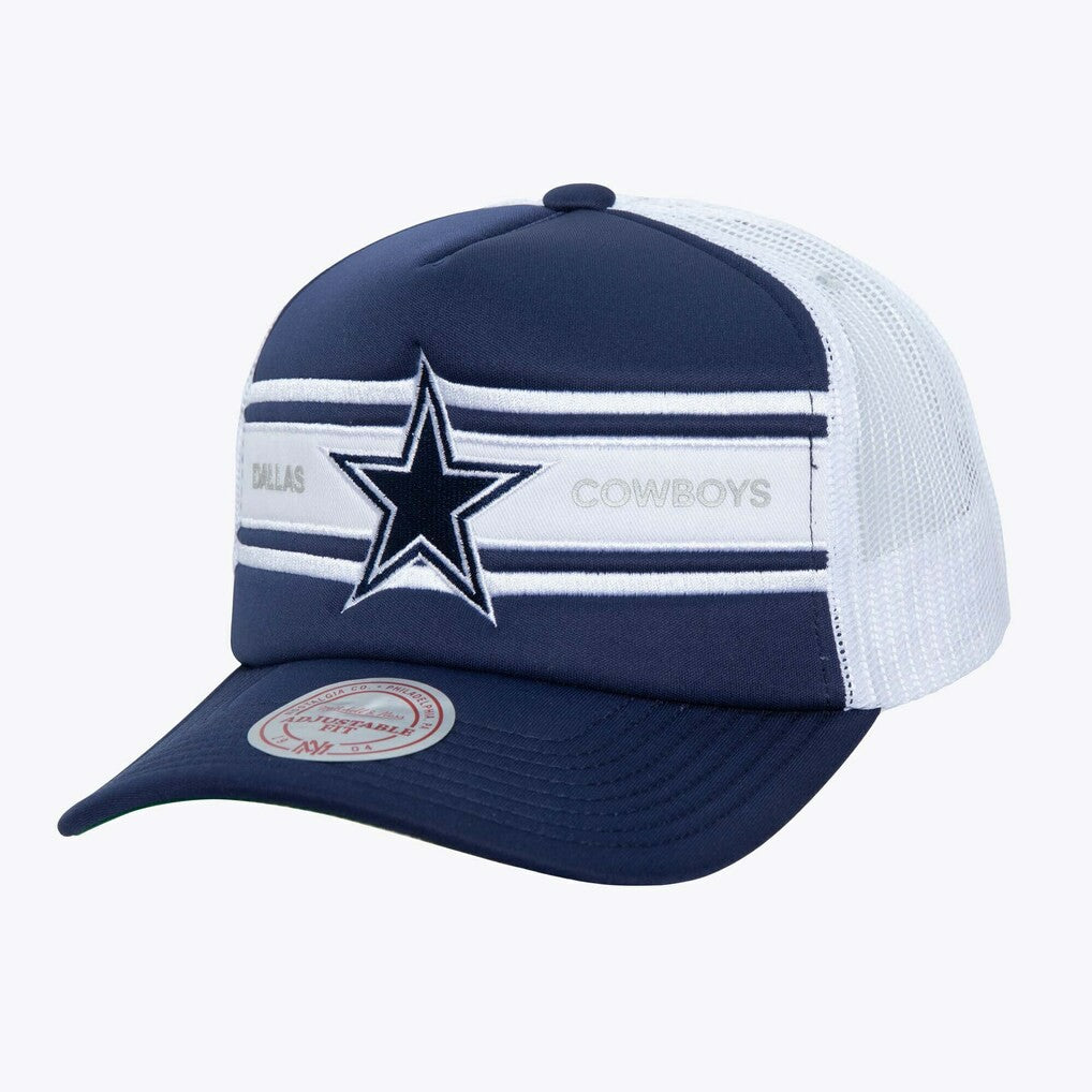 Dallas Cowboys Stripe Front Trucker Adjustable Hat - Navy on sale