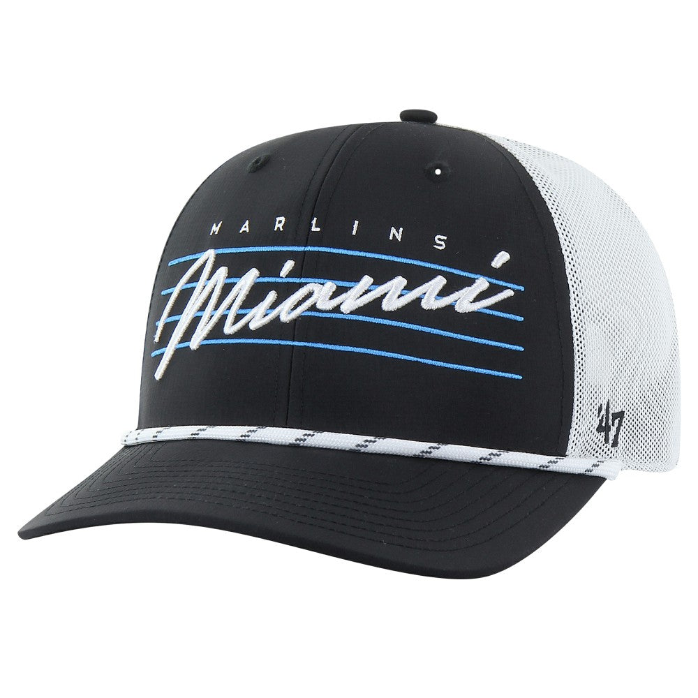 Miami Marlins Downburst Trucker Adjustable Hat - Black | 47 brand