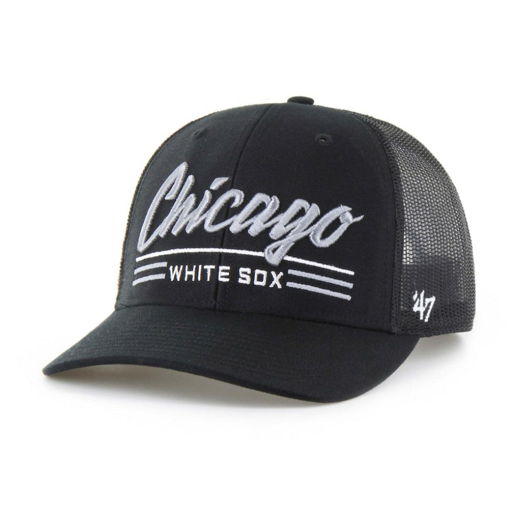 Chicago White Sox Garner Trucker Adjustable Hat - Black | 47 brand