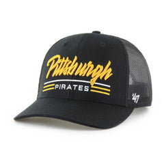 Pittsburgh Pirates Garner Trucker Adjustable Hat - Black | 47 brand