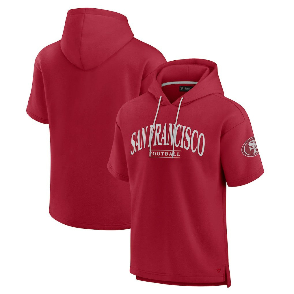 San Francisco 49ers Unisex Elements Ready Short Sleeve Pullover Hoodie - Scarlet discount