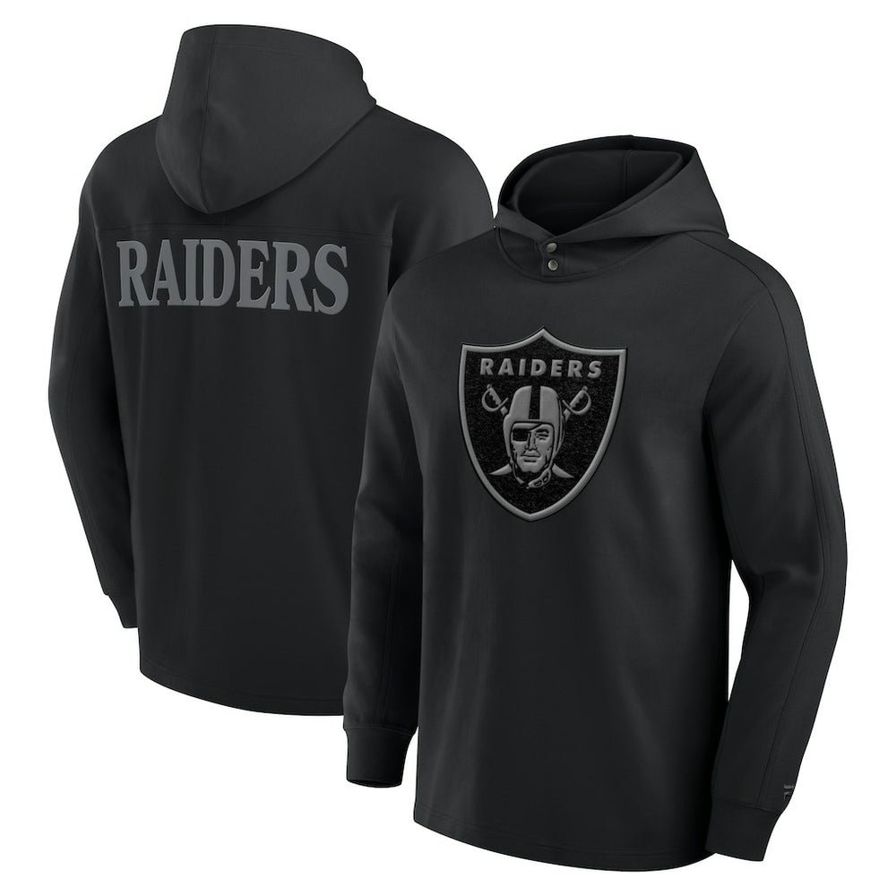 Las Vegas Raiders Elements Blaze Tri-Blend Long Sleeve Hoodie T-Shirt - Black discount