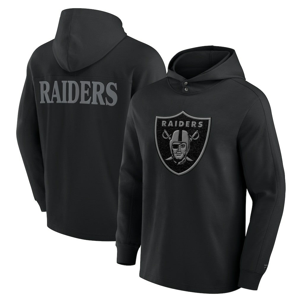 Las Vegas Raiders Elements Blaze Tri-Blend Long Sleeve Hoodie T-Shirt - Black discount