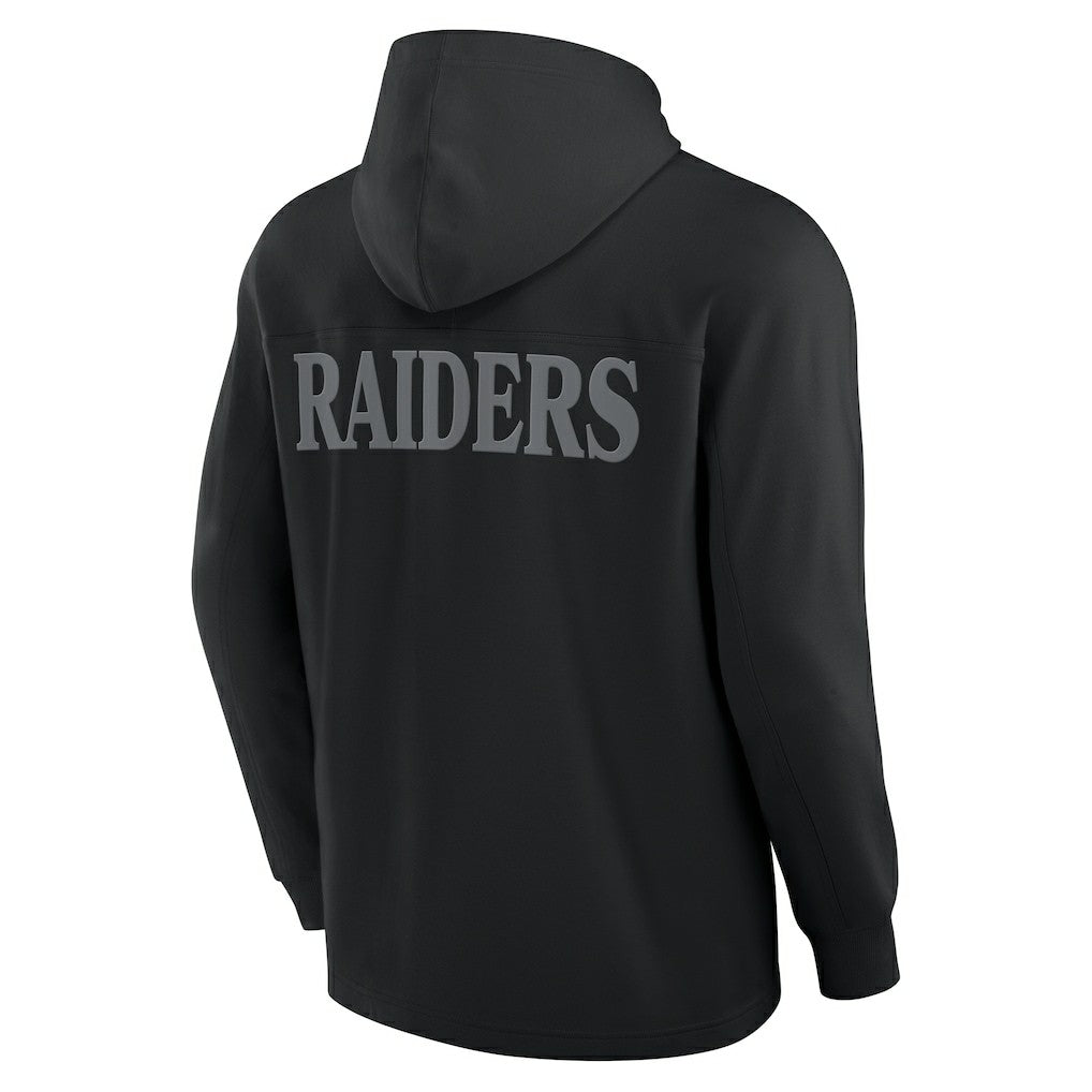Las Vegas Raiders Elements Blaze Tri-Blend Long Sleeve Hoodie T-Shirt - Black discount