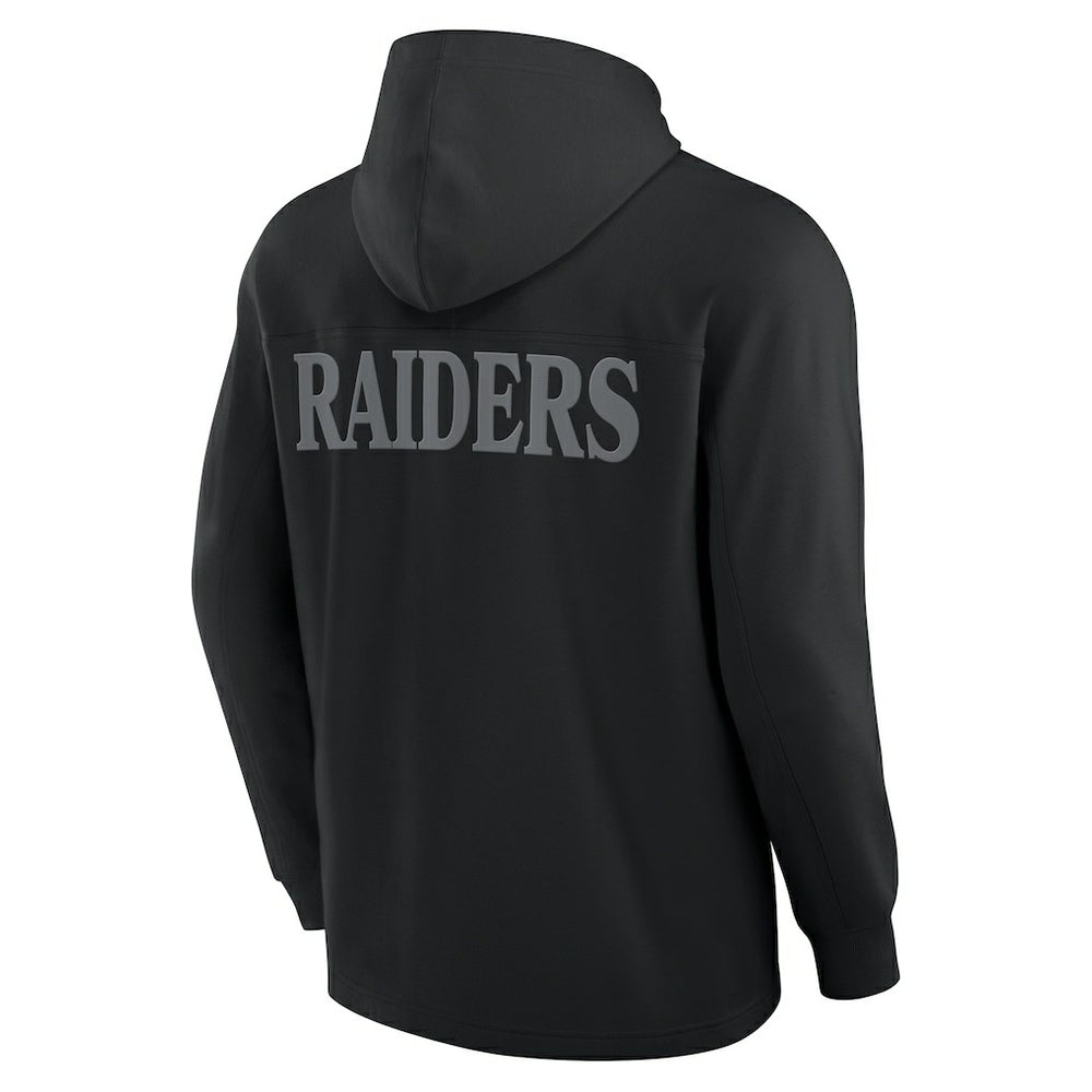 Las Vegas Raiders Elements Blaze Tri-Blend Long Sleeve Hoodie T-Shirt - Black discount