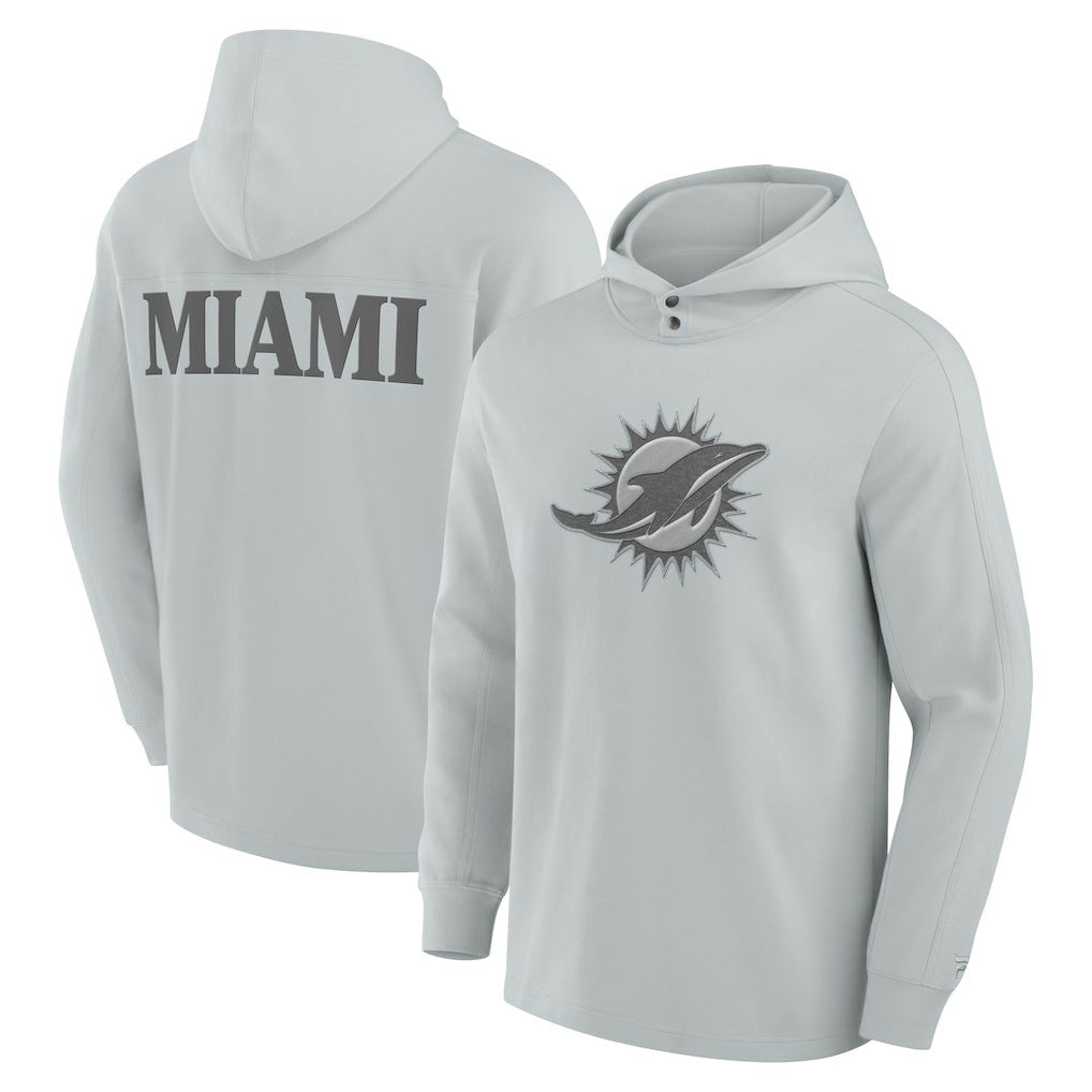 Miami Dolphins Elements Blaze Tri-Blend Long Sleeve Hoodie T-Shirt - Gray on sale