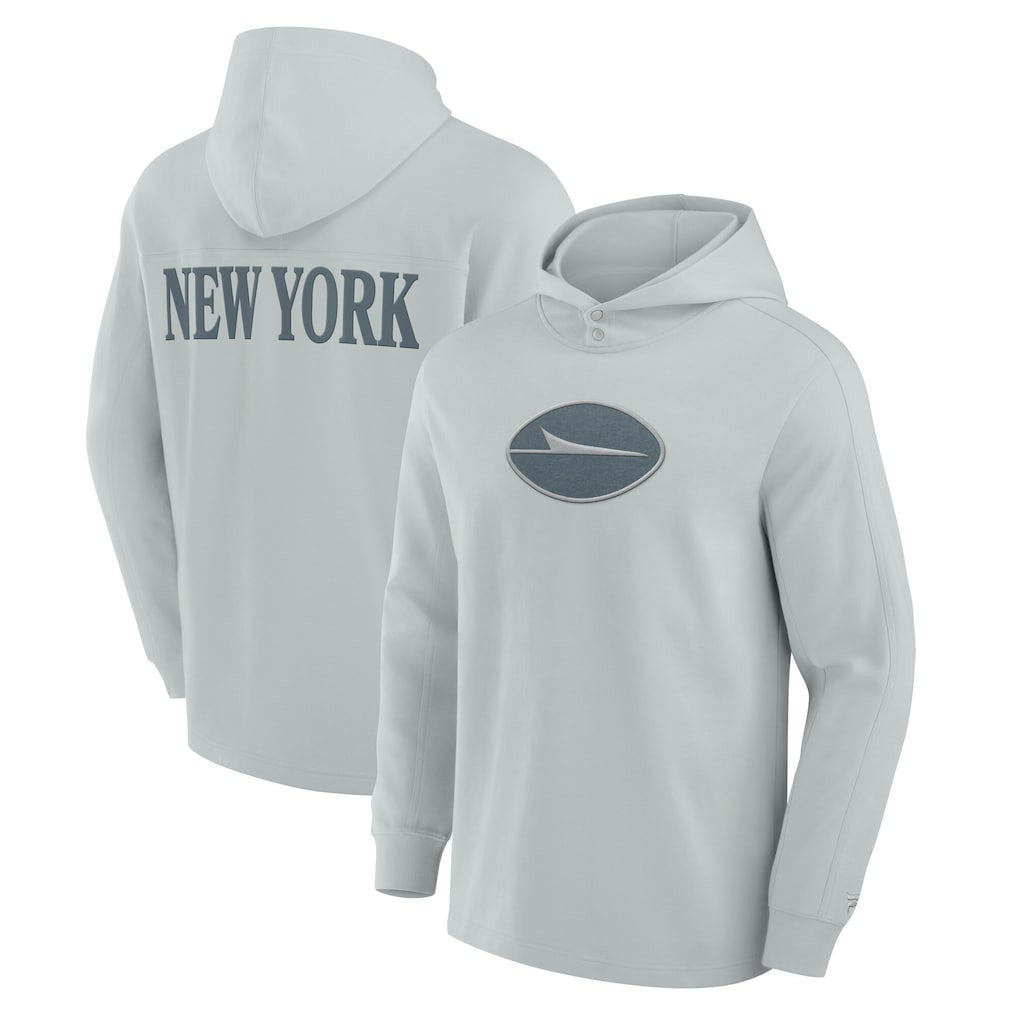 New York Jets Elements Blaze Tri-Blend Long Sleeve Hoodie T-Shirt - Gray for sale
